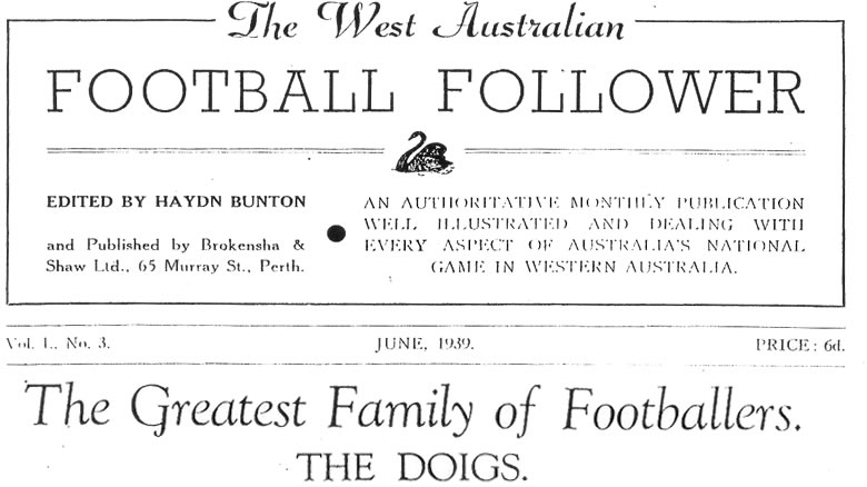 The West Australian Football Follower, June 1939